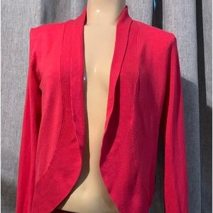 ￼ Leo And Nicole ￼Red Women’s PXS Open Knit  Sweater Tight Hem Flowy￼ 1071